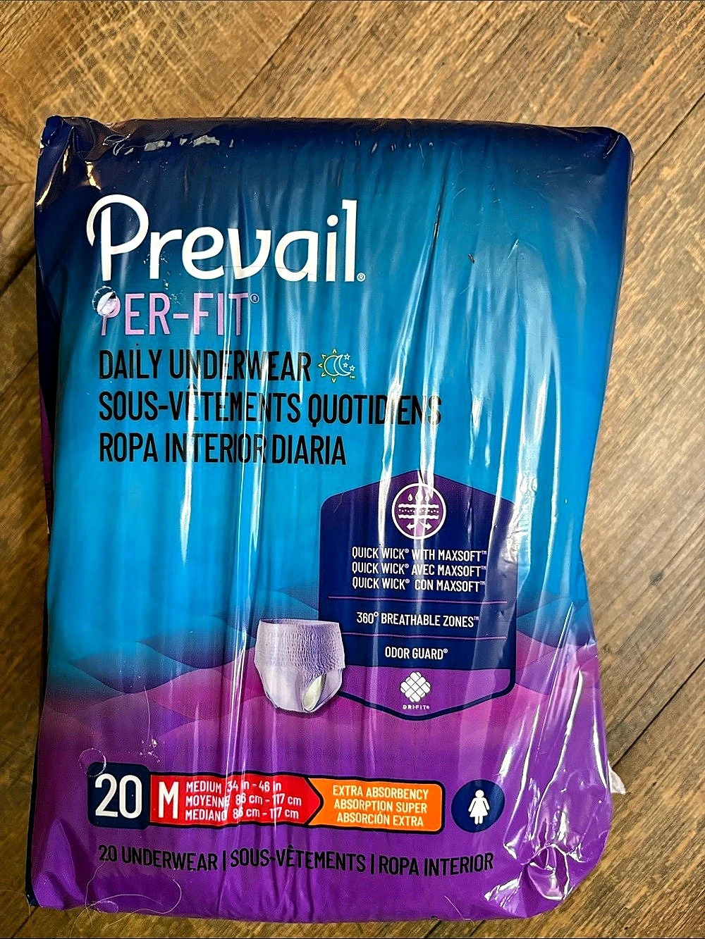 Prevail Per-Fit Daily Underwear Disposable Underwear Size Medium NWT